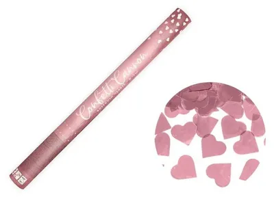 Zdjęcie produktu dla PartyDeco TUKHR60-019R, Armatka konfetti, Złoto różowe, 1 kol., Serce, 600 mm, 1 szt.