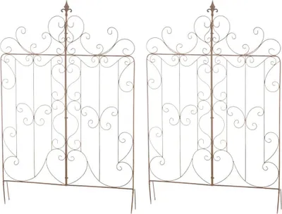 Immagine prodotto di set di 2 strutture per arrampicata - Paletti da giardino - Stile rustico | Colore: marrone antico