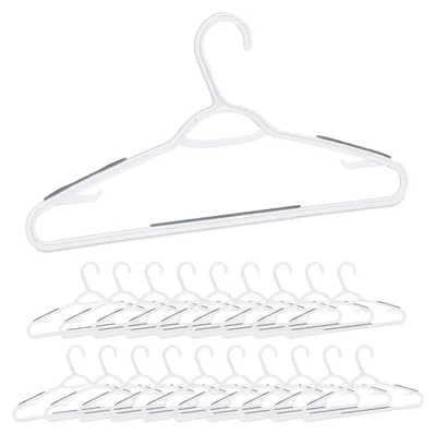 Immagine prodotto di Set da 80 grucce, grucce in plastica gommata, barra per pantaloni, gruccia per abiti e gonne, gruccia per cravatte, gruccia antiscivolo, bianco