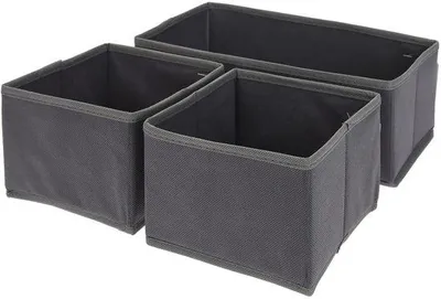 Image de Lot de 3 rangements gris, infroissables, pour armoire