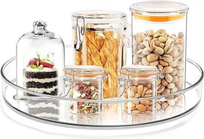 Productafbeelding van Famanu Draaiplateau-organizer voor keuken en koelkast - 23 cm, draaibaar kruidenrek