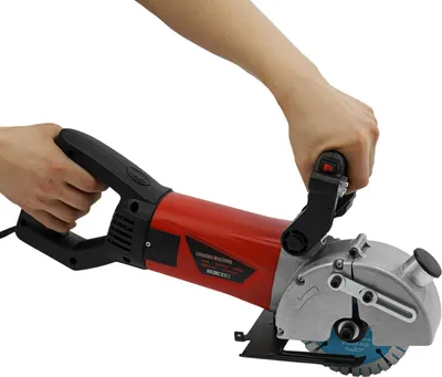 Image de Fraiseuse murale - Fraiseuse murale 2800 W - 7000 tr/min - Guidage laser - Sans poussière grâce au refroidissement par eau - 5 disques - Profondeur et largeur réglables - Rouge, prise UE