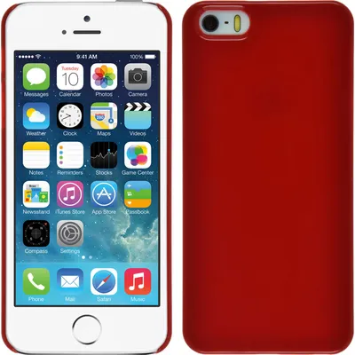 Produktbild von PhoneNatic Case kompatibel mit Apple iPhone 5 / 5s / SE - Hülle rot Candy Hard-case + 2 Schutzfolien