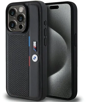 Obrázok produktu pre Etui Bmw Perforovaná trojfarebná linka na Iphone 15 Pro - Czarne