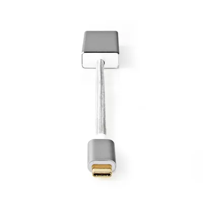Obrázek produktu pro Nedis USB-C adaptér - USB 3.2 Gen 1 - USB-C samec - DisplayPort samice - 0,20 m - Kulatý - Pozlacený - Opletený / nylonový - Stříbrný - Balení s okénkem