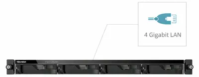 Obrázok produktu pre Asustor AS6204RS, NAS, Rack (1U), Intel® Celeron®, 4 GB, DDR3L, 0 TB