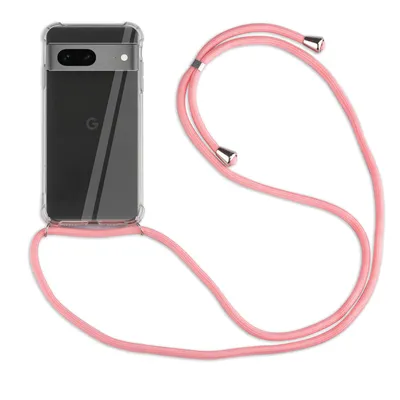 Produktbild von Handykette Für Google Pixel 8A Handyhülle mit Band Hülle Kordel Bumper Rosa