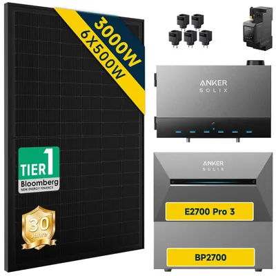 Produktbild von Anker Solix Power Dock Balkonkraftwerk 3000W mit Speicher – inkl. Anker Solix Solarbank 3 E2700 Pro & BP2700