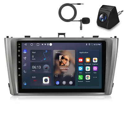 Zdjęcie produktu dla Radio samochodowe z kamerą i mikrofonem do Toyoty Avensis 2008–2015, bezprzewodowe CarPlay i Android Auto, 4G, Wi-Fi, nawigacja GPS, 8-rdzeniowy procesor, RDS, DSP, DAB+, Bluetooth, 9 cali, 6+128 GB