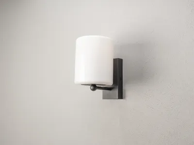 Produktbild von Kleine LED Außenwandleuchte mit Lampenschirm Weiß, Terrassenleuchte für Hauswand