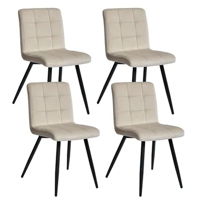 Produktbild von Duhome Esszimmerstühle 4er Set Küchenstuhl Wohnzimmerstuhl Polsterstuhl mit Metallbeine Samt Stuhl, Beige