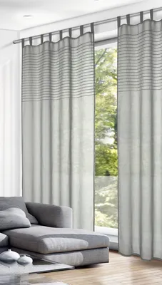 Produktbild von Schlaufenschal „Lucca“ mit Gardinenband -  Größe (HxB) 245x135cm grau