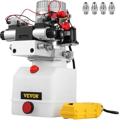 Zdjęcie produktu dla Podwójny siłownik hydrauliczny 12 V DC o podwójnym działaniu, zbiornik 4,5 l