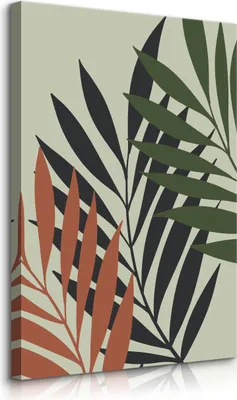 Produktbild von Muralo Leinwandbild Canvas PALMENBLÄTTER Pflanzen Natur Boho für Wohnzimmer Br. 50cm x Hö. 70cm