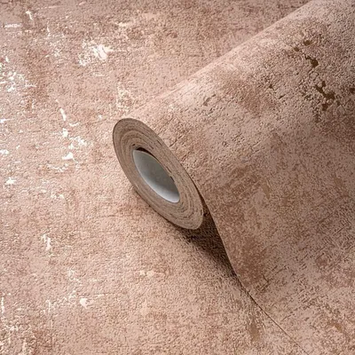 Zdjęcie produktu dla Tapeta wełniana z imitacją betonu i wysokim połyskiem w kolorze beżowo-złotym, rozmiar: 10,05 m x 0,53 m (5,33 m²), TA-296395146