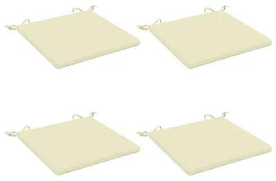 Imagen del producto de Cojines para asiento, juego de 4 unidades, 100% poliéster, color crema