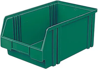 Produktbild von LA KA PE Sichtlagerkasten Größe 2 grün Länge 350 / 300 x Breite 200 x Höhe 150mm aus Polystyrol stapelbar - LK2