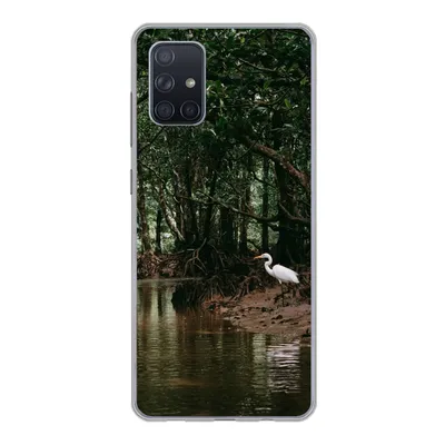 Produktbild von MuchoWow® Handyhülle Schutzhülle Hülle für Samsung Galaxy A51 Reiher - Wald - See Silikon Softcase Handy Hülle - Schutzabdeckung