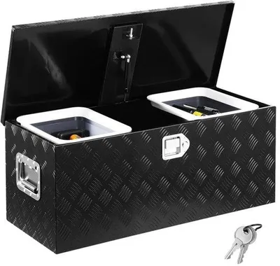 Obrázok produktu pre Hliníkový box na náradie na lôžko pickupu - rozmery 899x370x370 mm - riešenie pre nákladné vozidlá