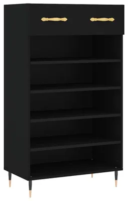 Obrázek produktu pro vidaXL Botník černý 60x35x105 cm Dřevěný materiál