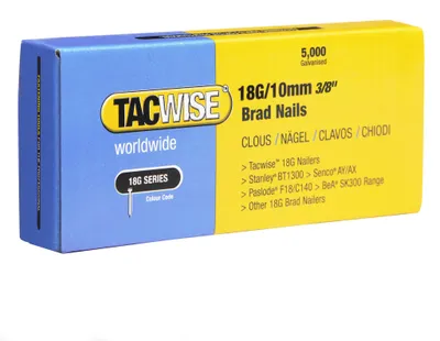 Image de TACWISE 392 Clous pour agrafeuse 180/10 mm (18G/10), sans tête