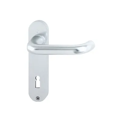 Produktbild von Hoppe Paris Kurzschildgarnitur F1 Aluminium Natur 138L/300K, OB Ovalbart
