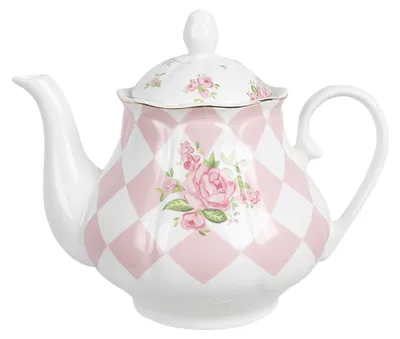 Image de Clayre & Eef théière 1000 ml Porcelaine Rose Blanche Roses