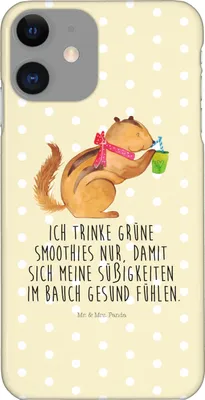 Produktbild von Mr. & Mrs. Panda Iphone 11 Handyhülle Eichhörnchen Smoothie - Gelb Pastell - Geschenk, Green Smoothies, Streifenhörnchen, Cover, Diät, Hülle, Gute Laune, Handycover