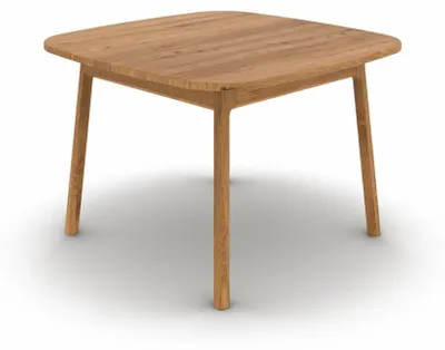 Produktbild von Esstisch Swig aus Wildeiche massiv geölt 100x130 cm mit Holzbeinen