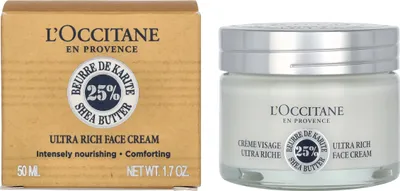 Produktbild von L'Occitane Shea Butter Ultra Rich, Unisex, 50 ml, Creme, Sehr trockene Haut, 72 h, Topf