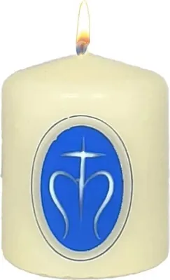 Produktbild von Marienkerze mit Marienzeichen Elfenbein 60 x Ø 50 mm, 1 Stück