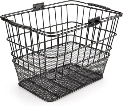 Zdjęcie produktu dla Kosz rowerowy, solidny kosz z drutu, na zakupy, z zestawem montażowym, do roweru