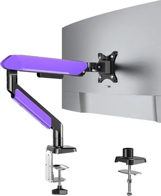 Image de Bras de moniteur réglable pour écrans de 17 à 42 pouces, gestion des câbles, rotation, extension, VESA 75/100 mm, poids 2 à 15 kg.