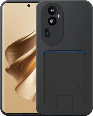 Produktbild von Geeignet für Oppo Reno 10 Pro Plus Phone Case mit verstellbaren Leder Kartenschlitz - Flexible Back Cover Case Silikon TPU mit verstellbaren Leder Kartenschlitz - Schwarz - Smartphonics
