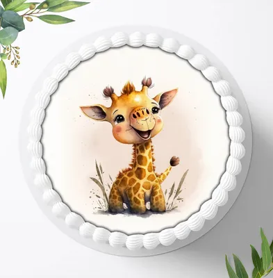Produktbild von Für die Geburtstags Torte ein Tortenaufleger, Zuckerbild mit dem Motiv: Dschungeltiere, Essbares Foto für Torten, Fondant, Ø 20cm, 1238z