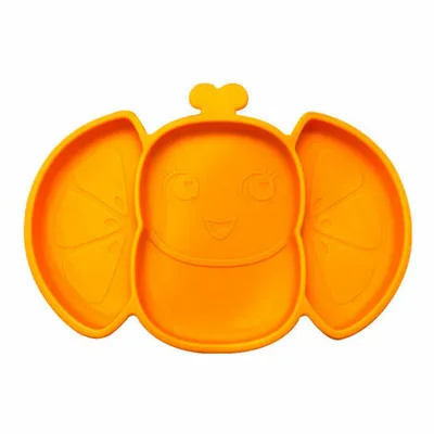 Produktbild von Frootimals Orangiefly Silikon Rutschfester Teller Golden  Golden One Size