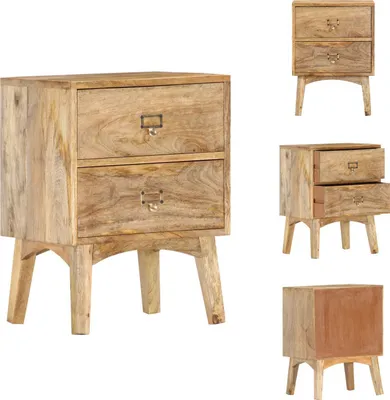 Zdjęcie produktu dla vidaXL Szafka nocna 40 x 35 x 55 cm z litego drewna mango - Szafki nocne