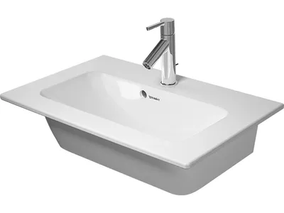 Image de Duravit lavabo pour meuble compact ME by Starck avec trop-plein, avec plage de robinetterie, 630 x 400 mm, 1 trou de robinetterie blanc