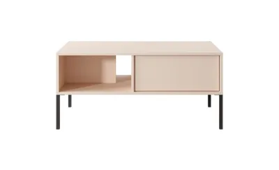 Produktbild von DAST Couchtisch mit Schubladen | Beigefarben | Metallfüße | 96x60 cm | Push-to-Open