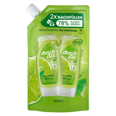Produktbild von Duschdas Limette Minze Nachfüller 3 in 1 Duschgel und Shampoo 500 ml
