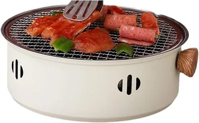 Immagine prodotto di Set barbecue portatile a carbonella - Ideale per l'ufficio, la tavola, il campeggio e i picnic