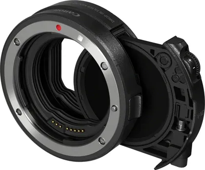 Produktbild von Canon Bajonettadapter mit Einsteckfilter-Halter EF-EOS R mit variablem ND-Filter A, Canon EF, Canon RF, Schwarz, Canon EOS R, 24,7 mm, 121 g