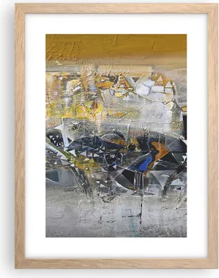 Produktbild von Gerahmtes Poster - Rahmen in heller Eiche - Abstraktion modern - 30x40 cm - Wand Bild - Wanddeko - Wandbilder - Wandposter - Bilderrahmen - Bilder - Kunstdruck - Wandbild - P2NPA30x40-4001