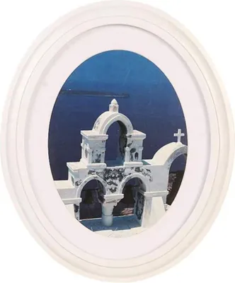 Immagine prodotto di Cornice ovale in legno bianco 25 cm Cornice da appendere e da appoggiare Legno
