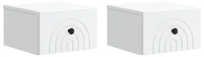 Produktbild von "2026 Moderne"Wandmontierter Nachttisch 2er-set elegantes Design - Nachtschrank - für Schlafzimmer - Weiß 33x34,5x20cm - Nachttische & -schränke Schlussverkauf347308