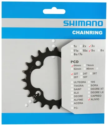 Produktbild von Shimano-Kette Top 22T Alivio FC-M4000 3x9 64mm | Schwarz