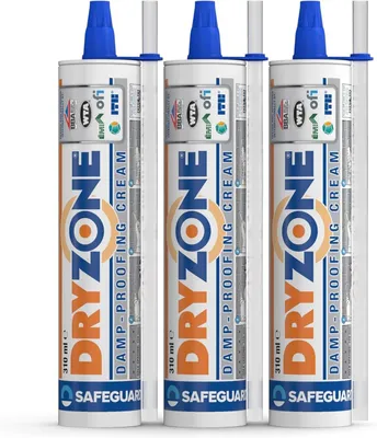 Produktbild von Dryzone Horizontalsperre Injektionscreme 3 x 310 ml - Gegen Feuchte Wände und Aufsteigende Feuchtigkeit - WTA  – Feuchtigkeitssperre
