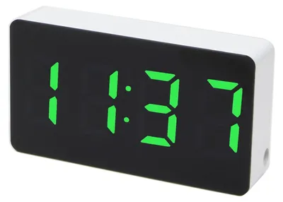 Obrázok produktu pre Malý budík Caliber - Digitálne hodiny - Vhodné ako detský budík - Spálňa - Funkcia automatického stmievania - 3 časy budenia - Zelený displej - Biely (HCG01G)