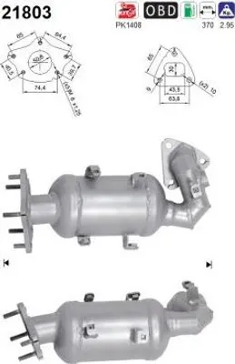 Produktbild von AS Katalysator Kat für OPEL Karl (C16) Euro 6 21803