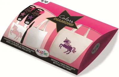Image de Aladine Kit de bricolage licorne - Créer un sac à paillettes Izink